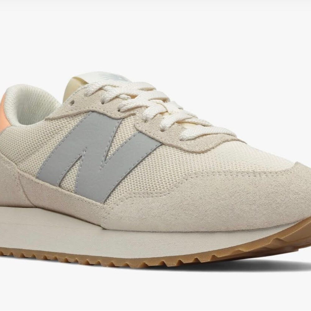 New Balance Cream and Gray Retro-Inspired Sneakers